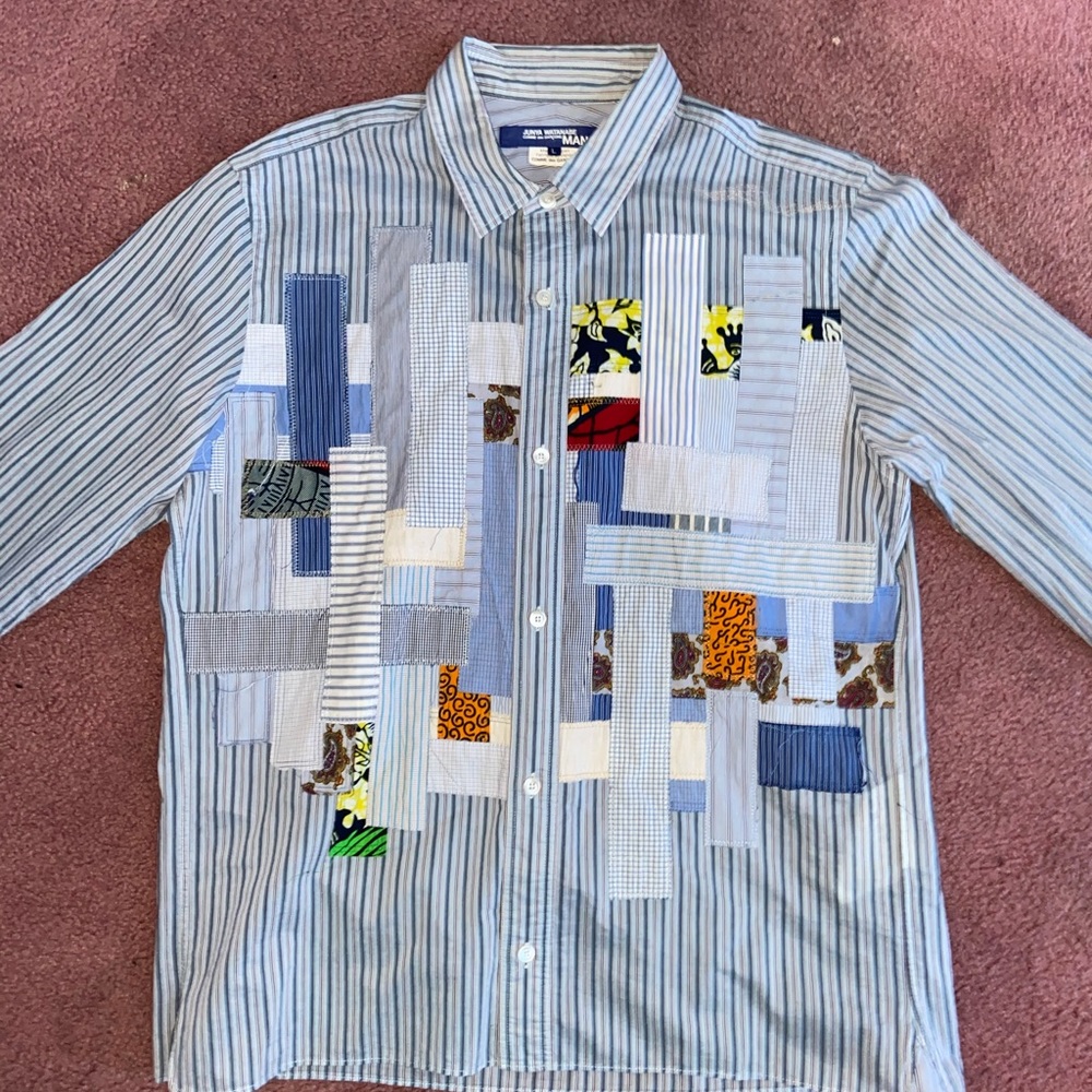Junya Watanabe comme des gracons patchwork shirt